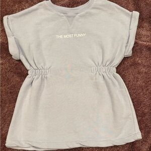 Zara toddler girls lilac sweatshirt dress “the most funny” size 3/4t